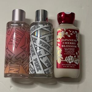 Bath & Body Works Pink & Red Bath & Body Set